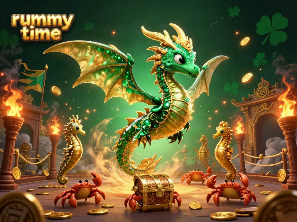 Experience the thrilling rummy time with engaging characters and vibrant gaming elements in this dynamic illustration.