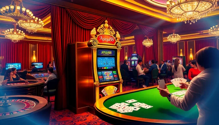 Experience the thrill of slot apiraja88 at a luxurious casino featuring exciting slot machines and engaging gameplay.